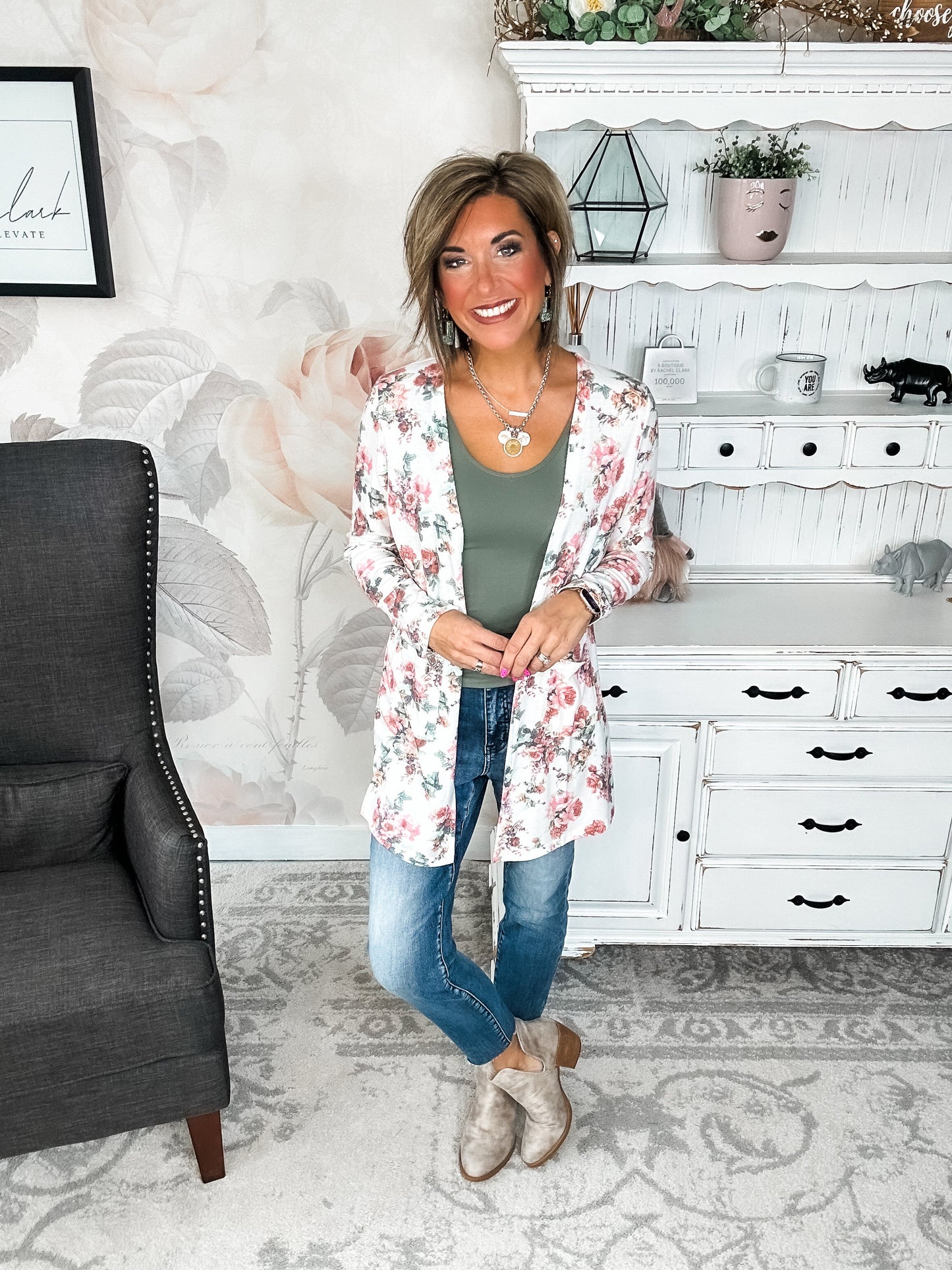 Anytime You Want Floral Cardigan - Ivory