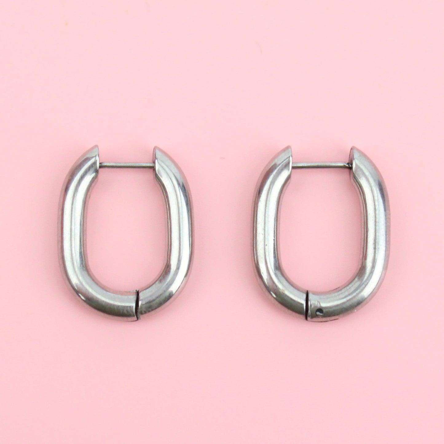 Chunky Oval Hoop Earrings