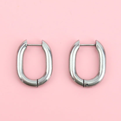 Chunky Oval Hoop Earrings