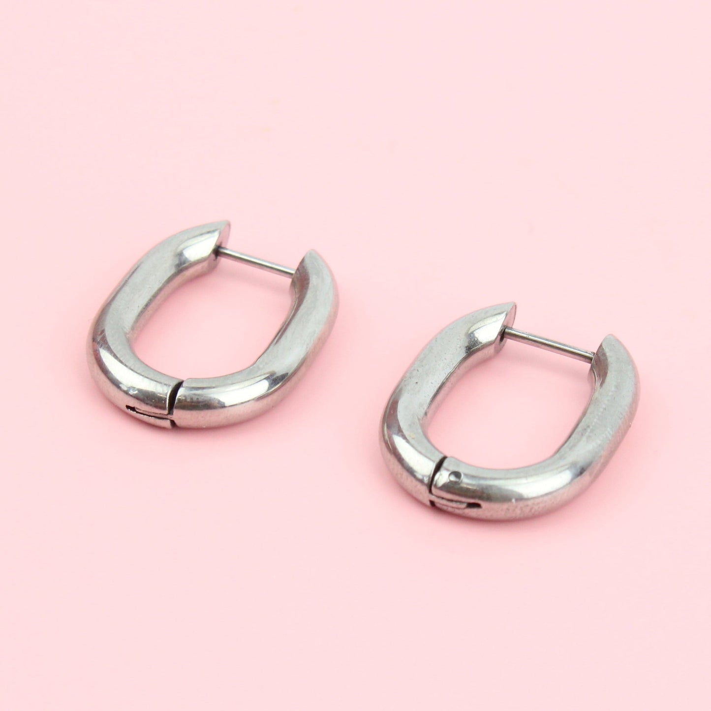 Chunky Oval Hoop Earrings