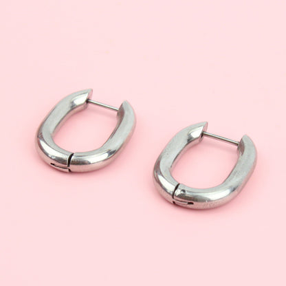 Chunky Oval Hoop Earrings
