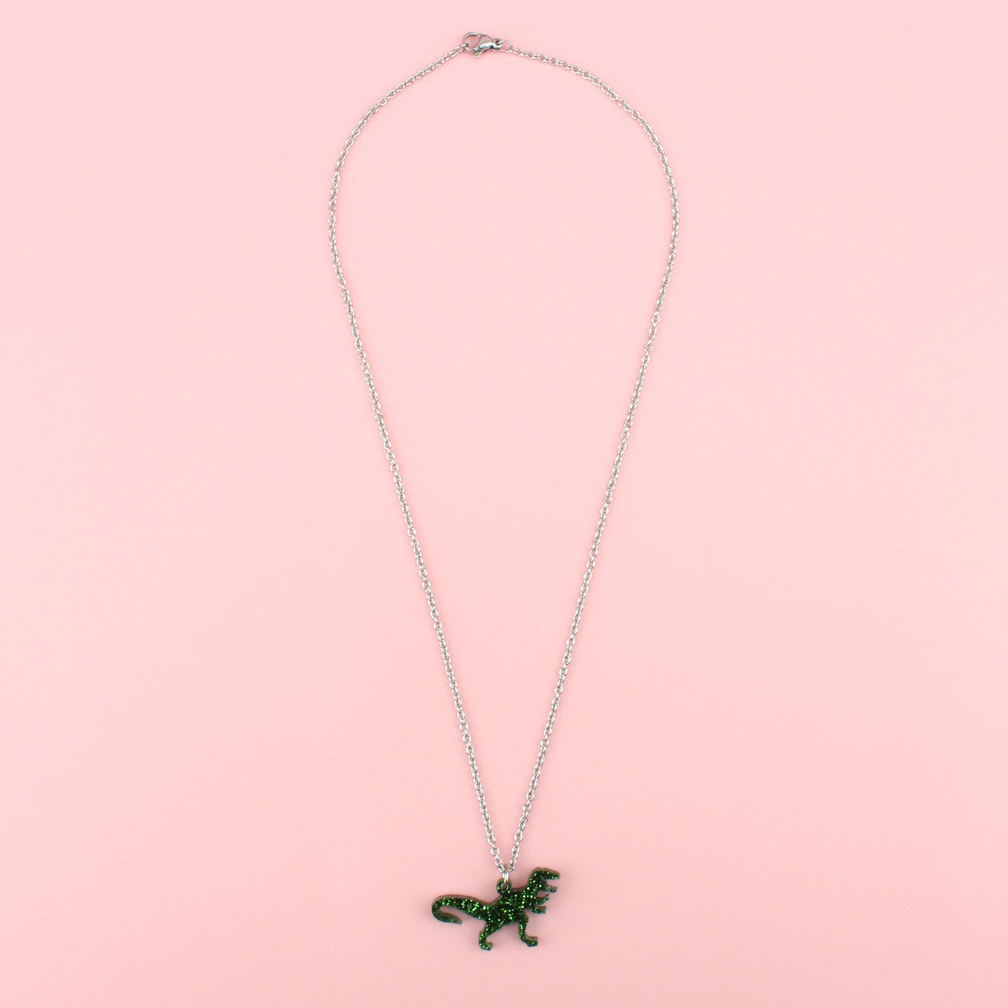 Classic Jurassic Glitter T-Rex Necklace