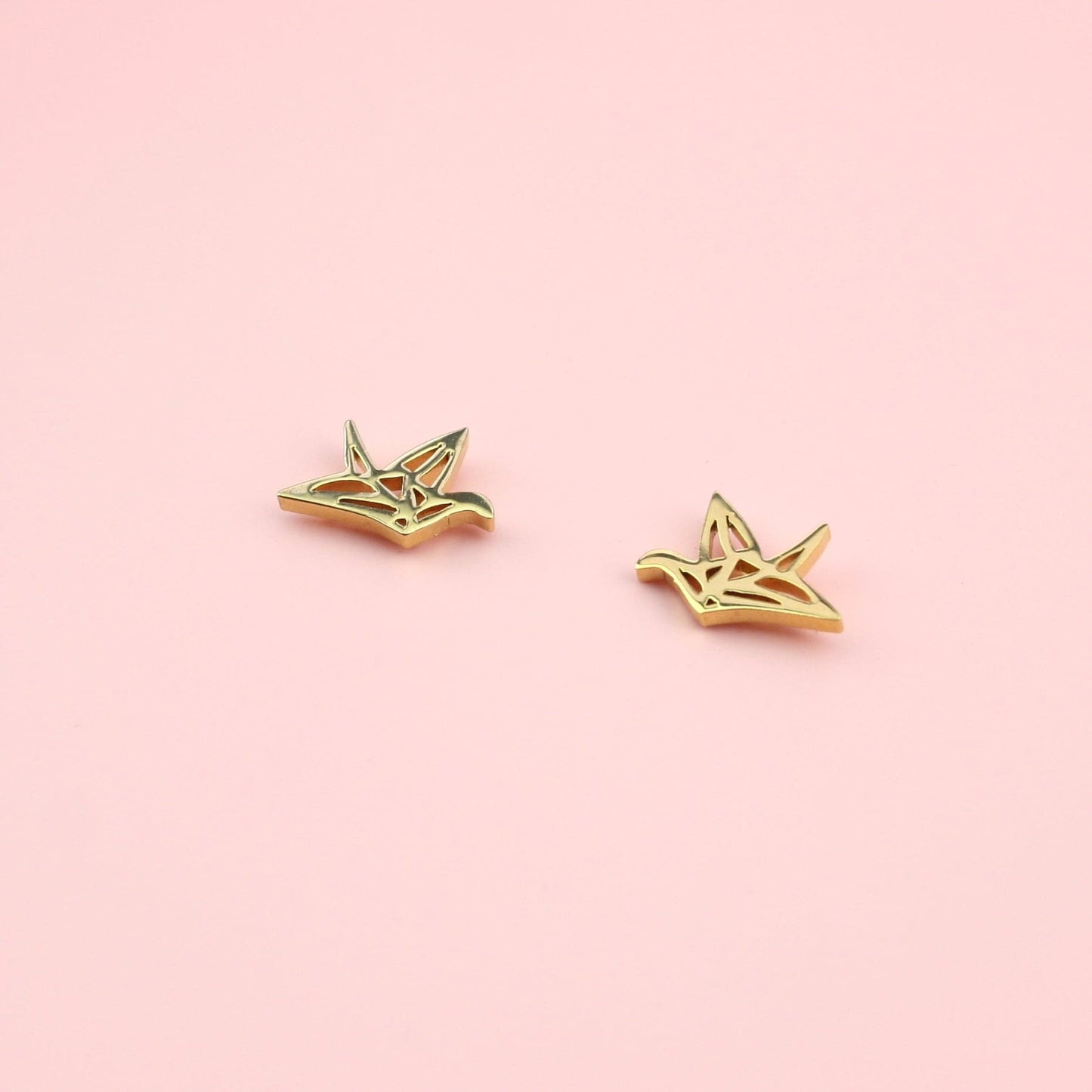 Crane Stud Earrings (Gold Plated)