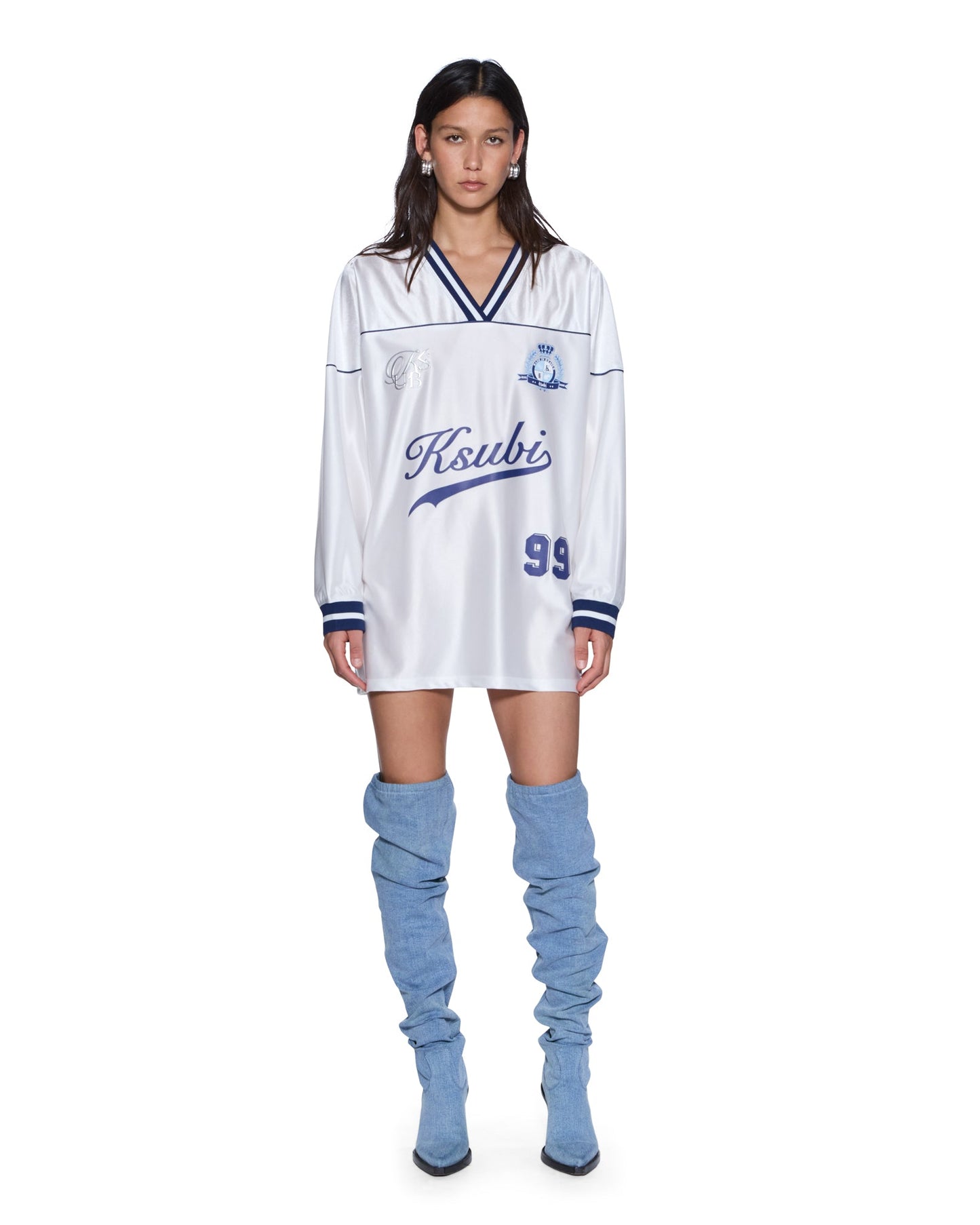 TEAMSTER LS DRESS VINTAGE WHITE