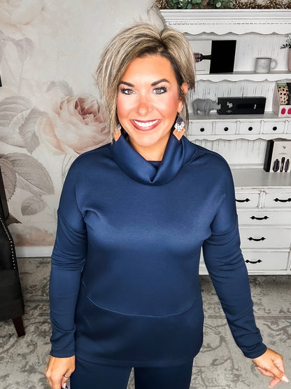 Cozy On The Weekend Cowlneck - Navy
