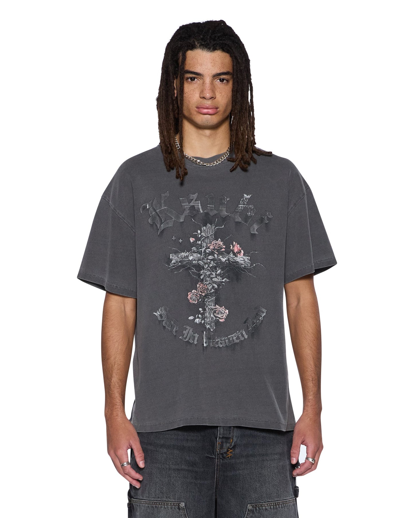 THORNED EKCESS SS TEE CHARCOAL
