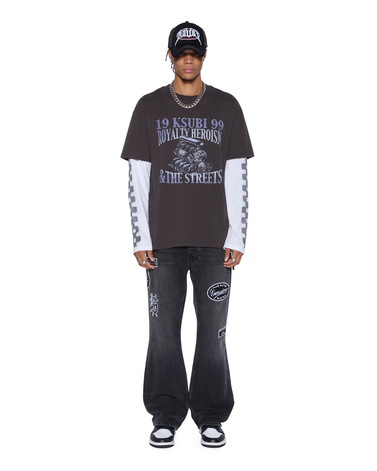 ENGINE LS LAYER TEE FADED BLACK