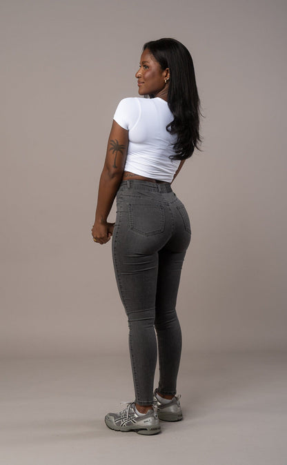 Womens Contour Fitjeans - Grey
