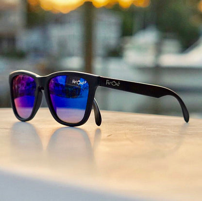 FarOut Sunglasses - Black Polarized Premiums Dark Blue Lens